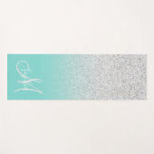 Stilvolle aquamarine blaue Ober personalisiert mit Yogamatte (Vorderseite (Horizontal))