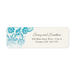 Stilvolle Aquamarine Floral UAWG Address Labels