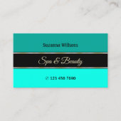 Stilvolle Aquamarine Grenzen auf Black Modern mit  Visitenkarte (Vorderseite)