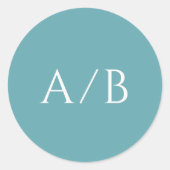 Stilvolle Aquamarine Hochzeit Runder Aufkleber (Vorderseite)