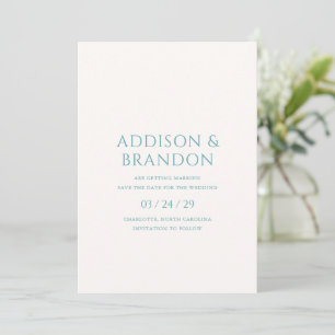 Stilvolle Aquamarine Hochzeit Save The Date
