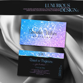 Stilvolle Aquamarine Lila Glitzer Sparkle Stars In Visitenkarte