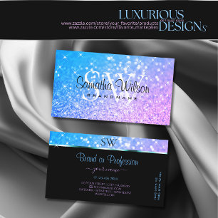 Stilvolle Aquamarine Lila Glitzer Sparkle Stars In Visitenkarte