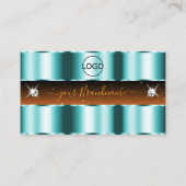 Stilvolle Aquamarine Orange Black Sparkle Juwelen Visitenkarte (Vorderseite)