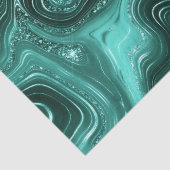 Stilvolle Aquamarine Shimmer Glitzer & Foil Strata Seidenpapier (Detail)