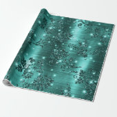 Stilvolle Aquamarine Shimmer Glitzer und Foil Flor Geschenkpapier (Ungerollt)