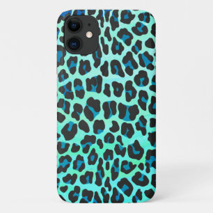 Stilvolle Aquamarine und Blue Leopard Print Case-Mate iPhone Hülle