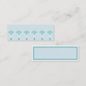 Stilvolle aquamarine und weiße geometrische Blume Mini Visitenkarte (Vorne/Hinten)