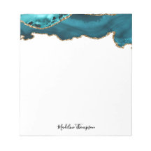 Stilvolle Aquamarine Velvet Agate Geode Script Typ