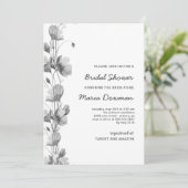 Stilvolle Aquarellfarben-Wildblumen Brautparty Einladung (Stehend Vorderseite)