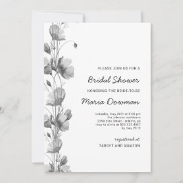 Stilvolle Aquarellfarben-Wildblumen Brautparty Einladung