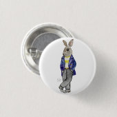 Stilvolle Aquarellhasen-Hand zeichnend Button (Vorne & Hinten)