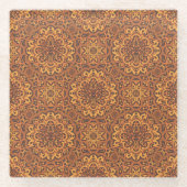 Stilvolle arabische Ornamente Glasuntersetzer (Vorderseite)