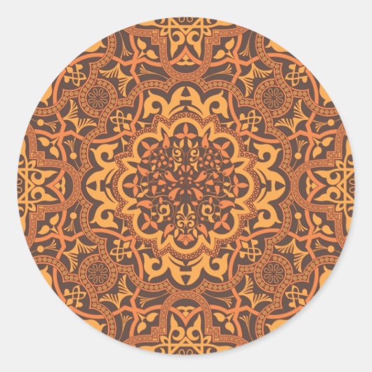 Stilvolle arabische Verzierung Runder Aufkleber (Vorderseite)