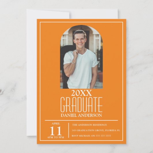 Stilvolle Arch Foto Abschluss Einladung (Vorderseite)