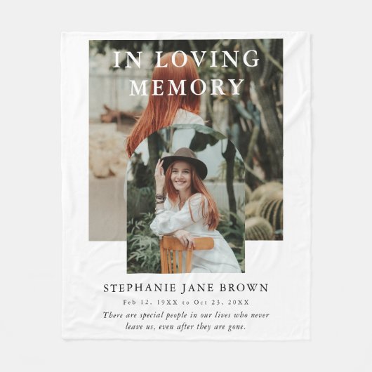 Stilvolle Arch Foto Collage in Love Memory Fleecedecke (Vorderseite)