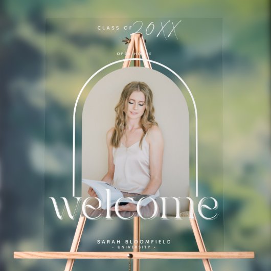 Stilvolle Arch Foto Welcome Graduation Party Acrylschild (Neutral)