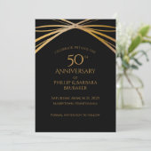 Stilvolle Arch Golden 50. Jahrestag Save the Date (Stehend Vorderseite)