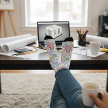 Stilvolle Architektur-Blueprint-Socken