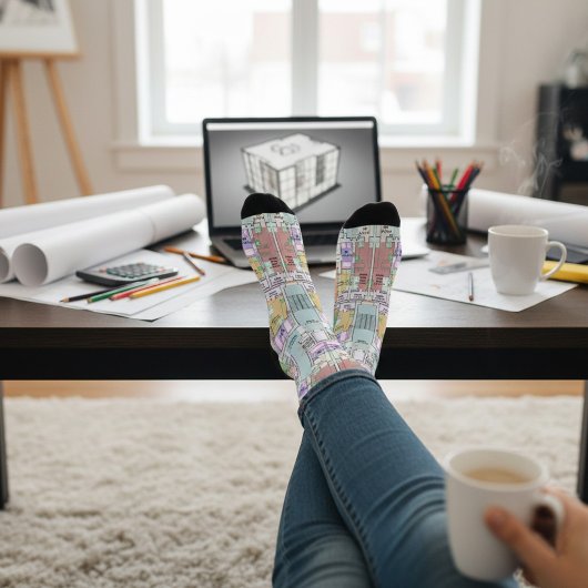 Stilvolle Architektur-Blueprint-Socken Socken