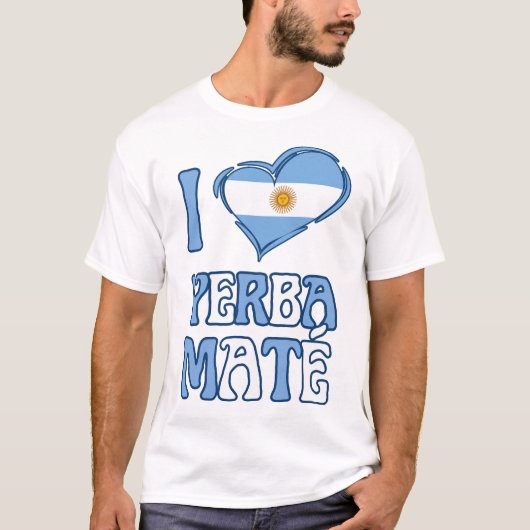 Stilvolle argentinische Flagge I LIEBE YERBA MATE T-Shirt (Vorderseite)