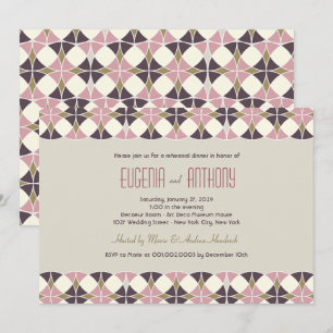 Stilvolle Art Deco Band Probe Dinner Hochzeit Einladung