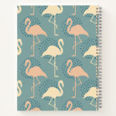 Stilvolle Art Deco Flamingo Muster Notizblock (Rückseite)