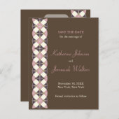 Stilvolle Art Deco Geometric Muster Save the Date Ankündigungspostkarte (Vorne/Hinten)