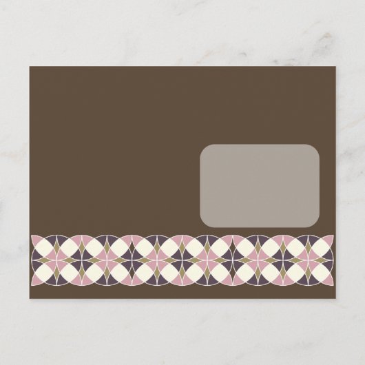 Stilvolle Art Deco Geometric Muster Save the Date Ankündigungspostkarte (Rückseite)