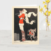 Stilvolle Art Deco Hockey Holiday Card Karte (Gelbe Blume)