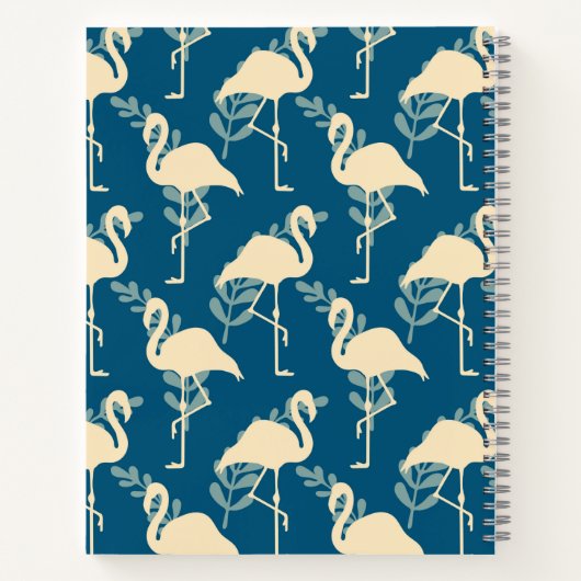 Stilvolle Art Deco inspiriert blaues Flamingo Must Notizblock (Rückseite)