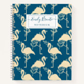 Stilvolle Art Deco inspiriert blaues Flamingo Must Notizblock (Vorderseite)