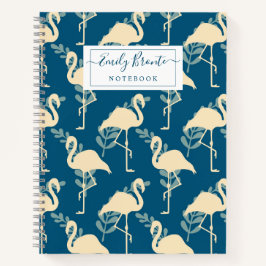 Stilvolle Art Deco inspiriert blaues Flamingo Must Notizblock