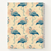 Stilvolle Art Deco inspirierte Flamingo Muster Notizblock (Rückseite)