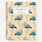 Stilvolle Art Deco inspirierte Flamingo Muster Notizblock (Vorderseite)