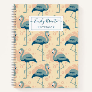 Stilvolle Art Deco inspirierte Flamingo Muster Notizblock
