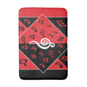 Stilvolle Art Deco Musik Thema Rot Schwarz-weiß Badematte (Vorderseite Vertikal)