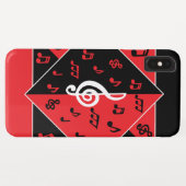 Stilvolle Art Deco Musiknoten Rot Schwarz-weiß Case-Mate iPhone Hülle (Rückseite (Horizontal))