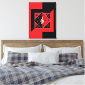Stilvolle Art Deco Musiknoten Rot Schwarz-weiß Leinwanddruck (Insitu (Schlafzimmer))