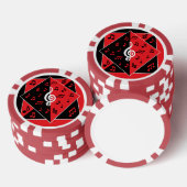 Stilvolle Art Deco Musiknoten Rot Schwarz-weiß Pokerchips (Stapel)