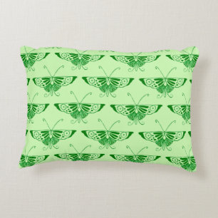 Stilvolle Art-Deco-Schmetterling - smaragdgrün Dekokissen