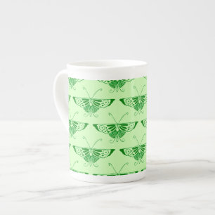Stilvolle Art-Deco-Schmetterling - smaragdgrün Porzellantasse