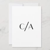 Stilvolle Art Deco Typografie Schwarz-weiße Hochze Einladung (Rückseite)