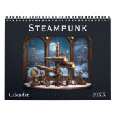 Stilvolle ästhetische Retro Cool Cogs Gears Steamp Kalender (Titelbild)