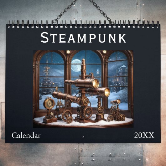 Stilvolle ästhetische Retro Cool Cogs Gears Steamp Kalender