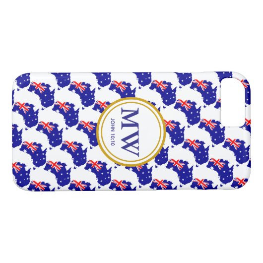 Stilvolle AUSTRALIA-Monogramm mit reichlich Lebens Case-Mate iPhone Hülle (Rückseite (Horizontal))