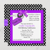 Stilvolle Autoschlüssel Sweet 16 Einladung (Vorne/Hinten)