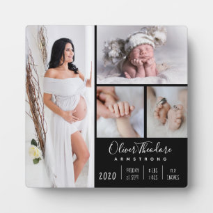 Stilvolle Baby-Foto-Familie Schwarz bewahren Fotoplatte