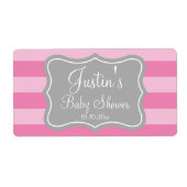 Stilvolle Babyduschflaschenaufkleber (Vorne)