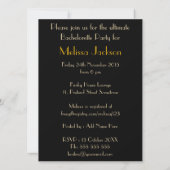 Stilvolle Bachelorette Gold Black Party Einladunge Einladung (Rückseite)